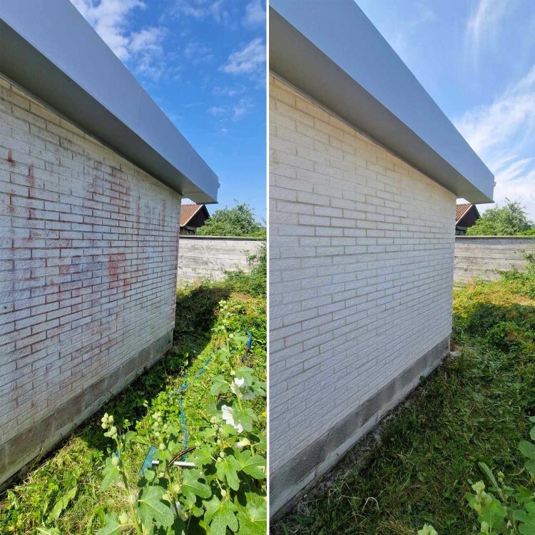 Fasadtvätt Mexitegel Före-Efter